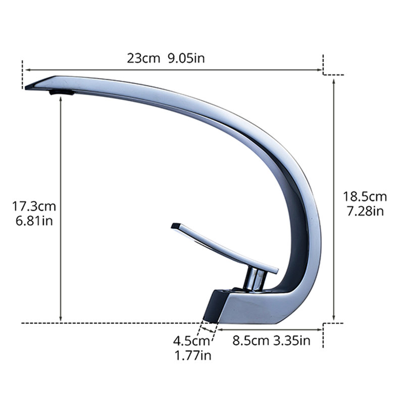 Contemporary Bathroom Tap - Single Handle Basin Faucet With Modern Geometric Hole Vanity Design And Ceramic Filler