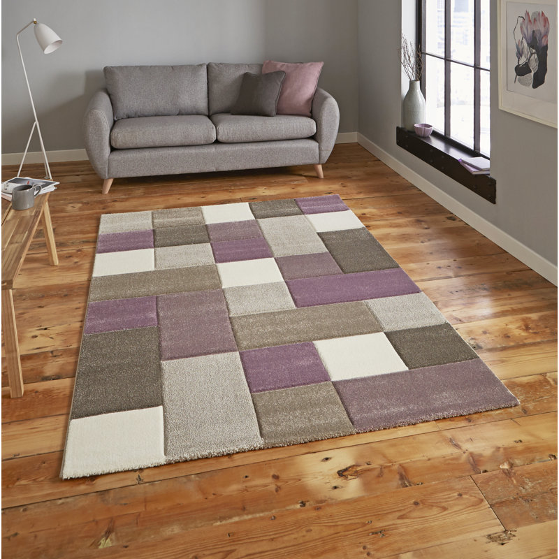 Brooklyn area rug Machine Woven Rectangle Beige/Purple, Rectangle 120 x 170cm