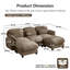 Canapé Cloud U en forme de U avec 2 repose-pieds amovibles et tissu chenille-1208357828-1208357829