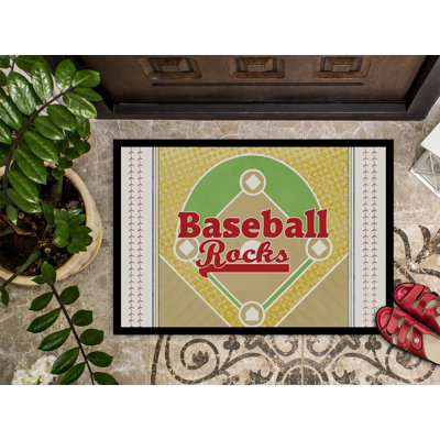 Baseball Non-Slip Indoor Doormat