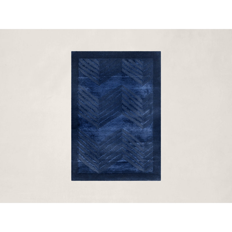 Ralph Lauren Monroe Chevron Wool, Viscose Chevron Rug, Rectangle 4' x 6'