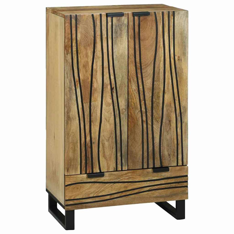 Highboard With Drawer 60 X 33 X 100 Cm Solid Mango Wood, Brown