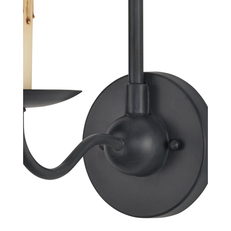 Saxon 1 - Light Candle Wall Light, Zanzibar Black