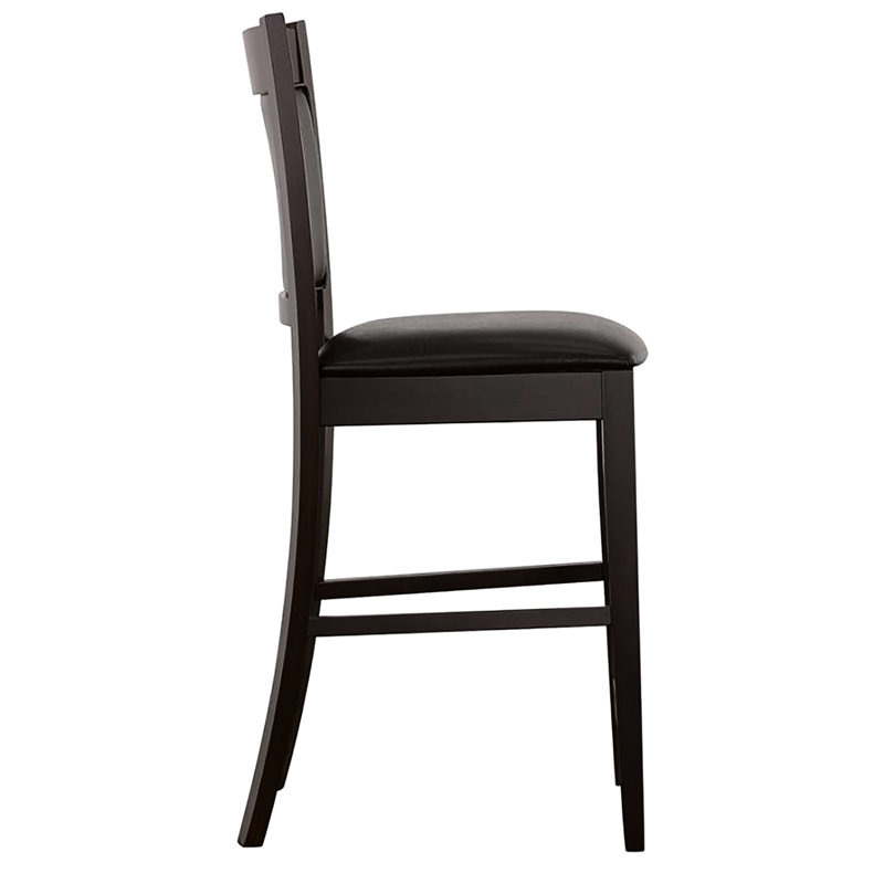Noir et rembourré 2 tabourets de hauteur de comptoir, élégant pour la salle à manger, transitionnel de 2 - et, espaces séduisants,