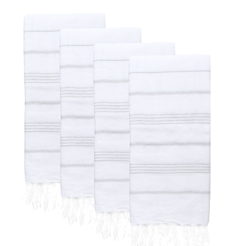 Kayli 100% Cotton Beach Towel, White