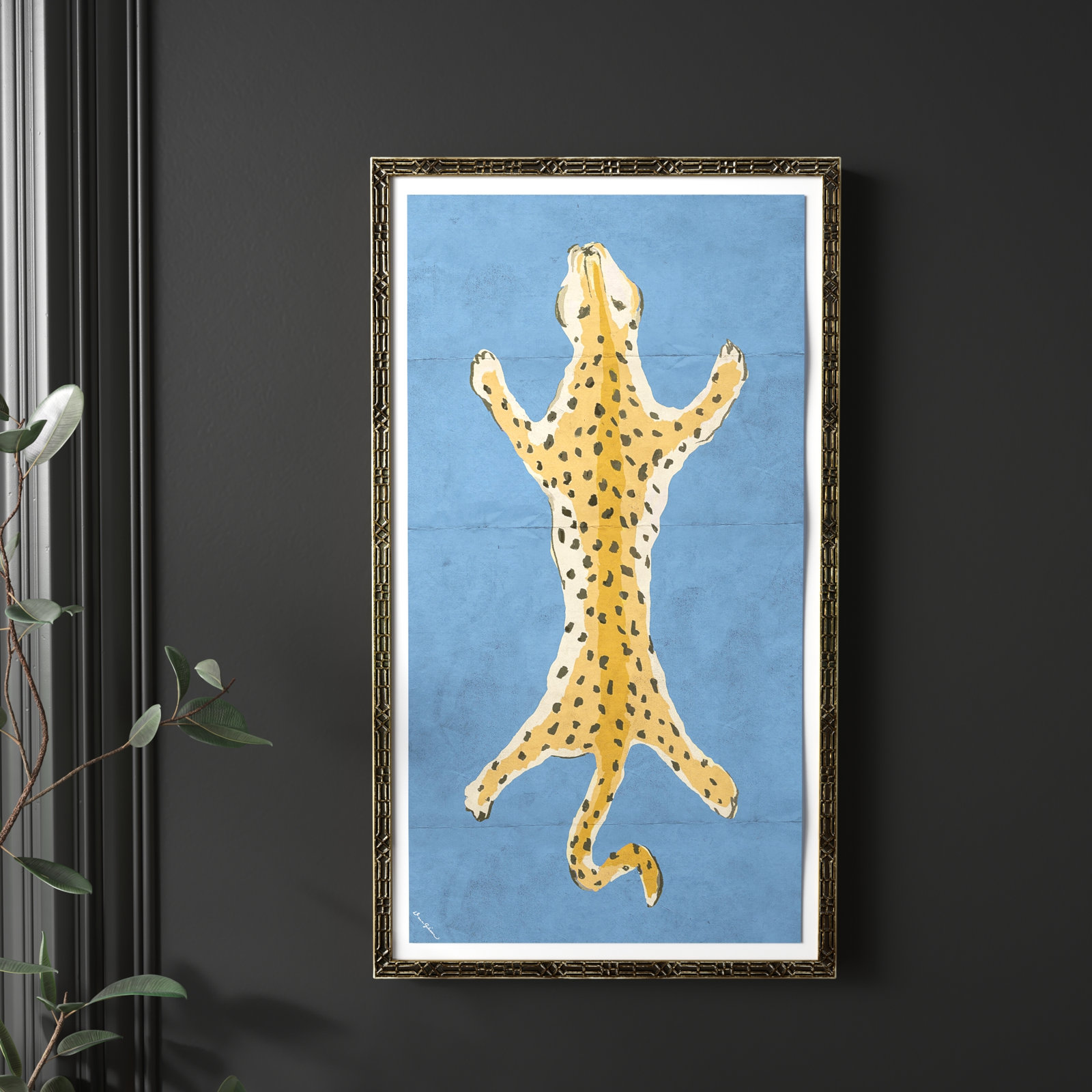 Leopard in Blue Painting by Dana Gibson