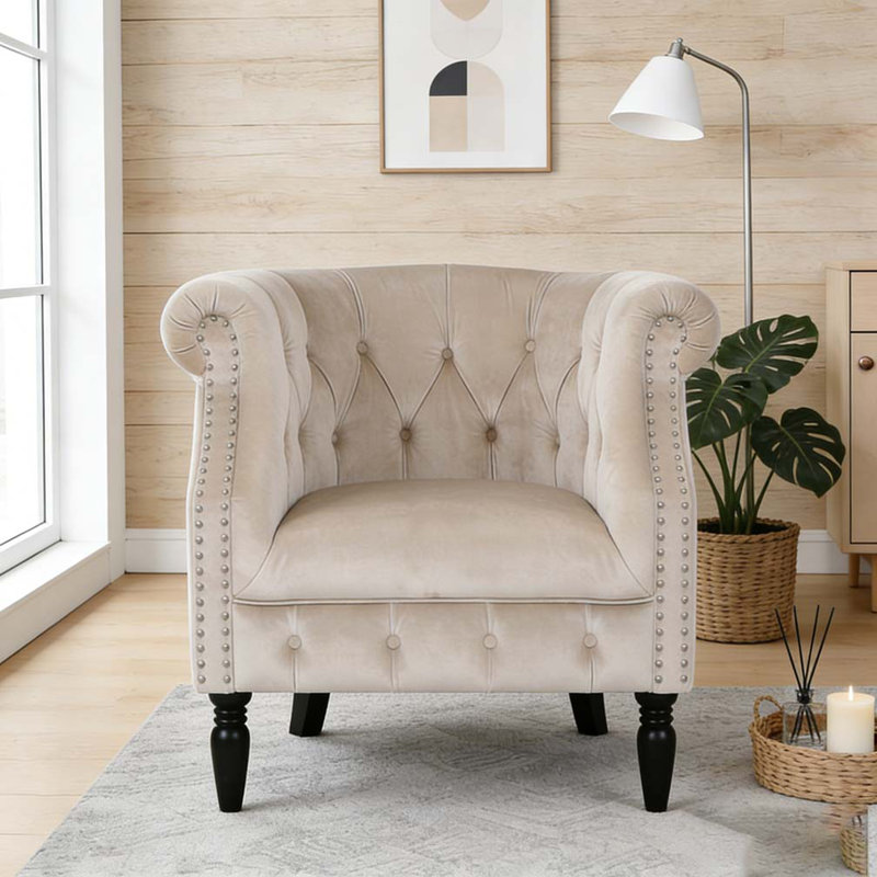 Fauteuil club en velours