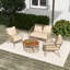 Ensemble de conversation d'extérieur 4 personnes avec coussins amovibles, ensemble de patio conversation avec plateau de table en bois beige d'inspiration bohémienne
