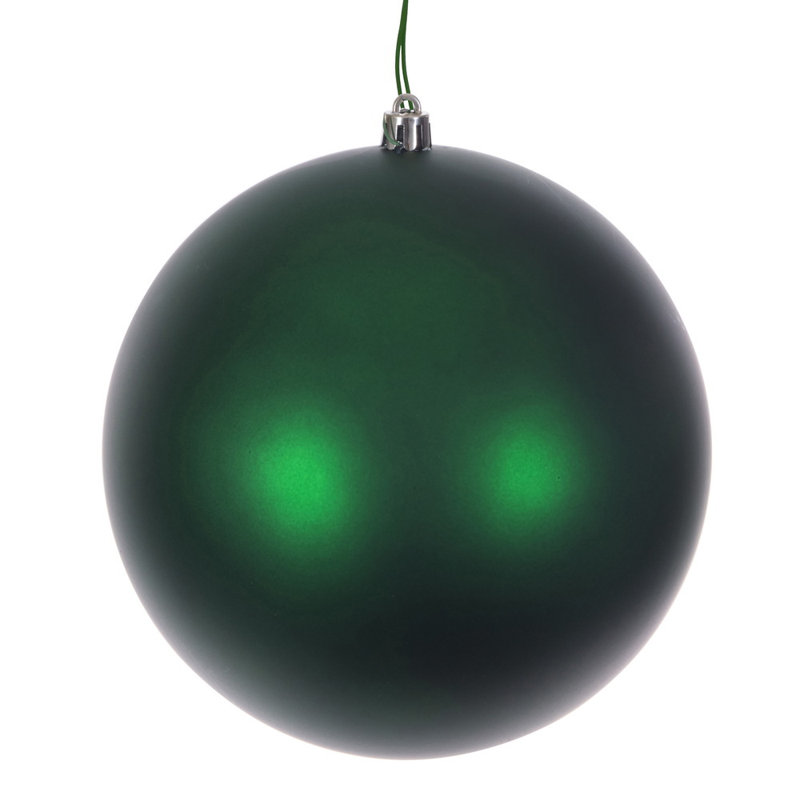  4" Green Matte Seamless Ball UV Drilled. Includes 6 ornaments per box.
