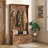 3-In-1 Entryway Hall Tree with Storage Bench, Coat Rack with Five Hooks-1784080082