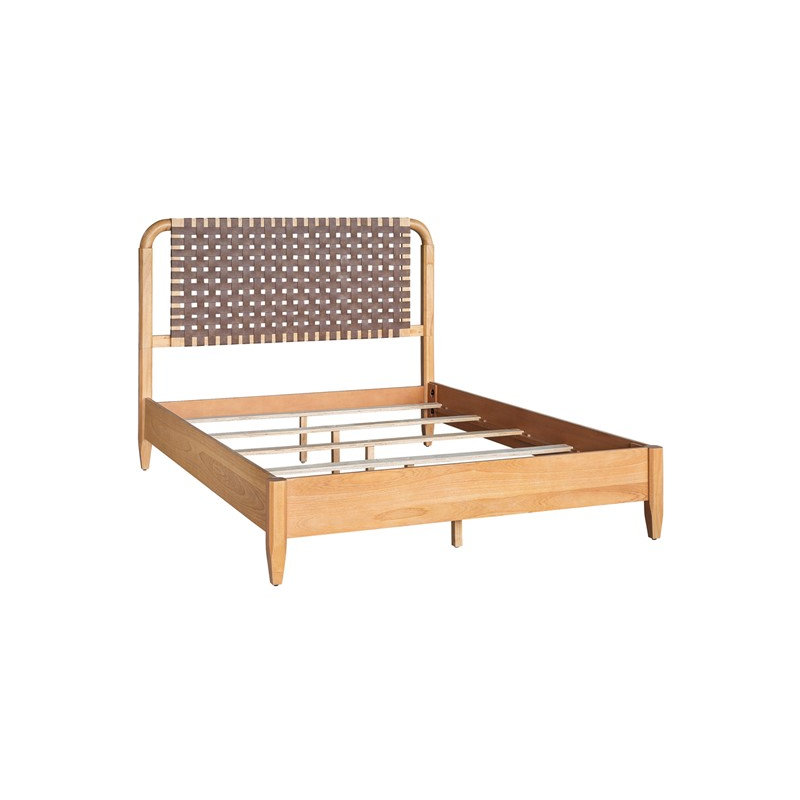 Woven Faux Leather Bed Queen