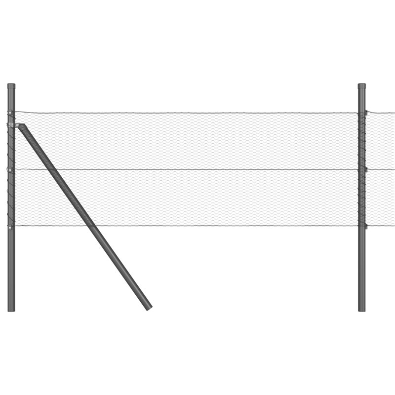 Hexagon Fence Steel, Grey, 60cm H x 2500cm W