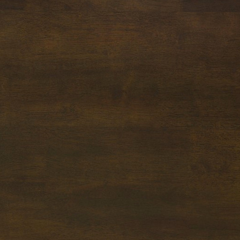 Table basse en bois brun foncé avec deux tiroirs et protection de plancher