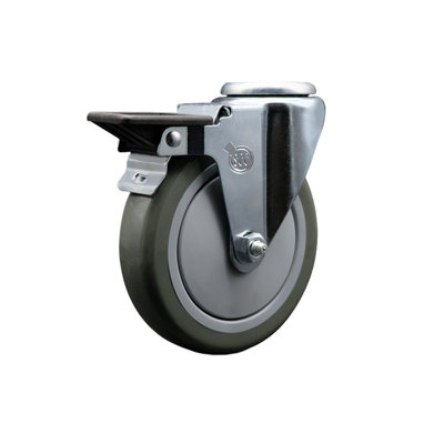Roulettes pivotantes en poly avec frein Posi Lock