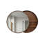 Miroir mural coulissant rond avec tablettes de rangement