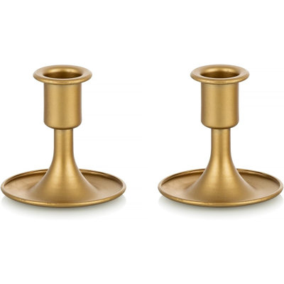 Conical Candlesticks, Golden Candlesticks, Suitable For Table Decorations, Wedding Receptions, Festive Christmas Fireplace Decorations Or Home Decorations, 2 Sets