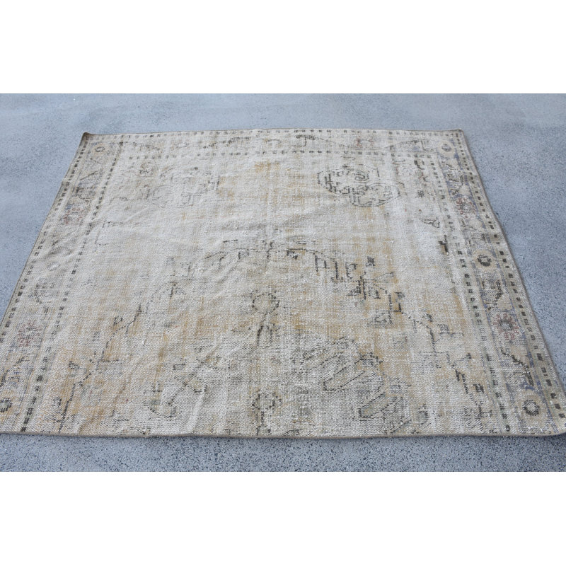 Tapis beige en laine Vintage Patchwork 56,7 x 70,1 po