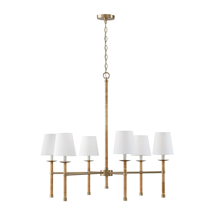 Lustre classique à 6 lumières avec abat-jour