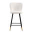 Tabouret de bar de style moderne de 25,79 po avec sièges blancs, pieds en métal noir et extrémités dorées, convenant à divers styles de décoration