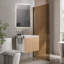 Compartiment de rangement pour meuble-lavabo mural 24 po avec porte-serviettes noir Goodyo-1853138782