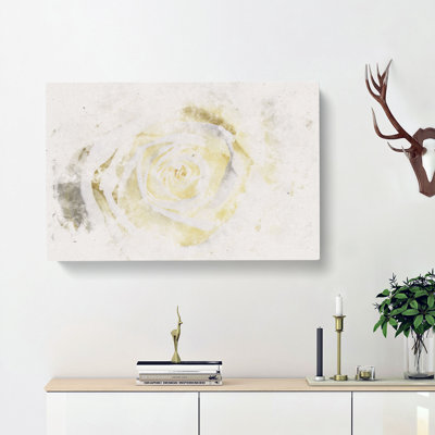 Crisp White Rose - Wrapped Canvas