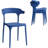 5-Piece Patio Dining Set – Square Black Table With 4 Stackable Blue Plastic Chairs, Weather-Resistant, Easy To Clean, Outdoor Furniture For Garden, Balcony, Or Cafe (Black & Blue)-1456593943-1456593947