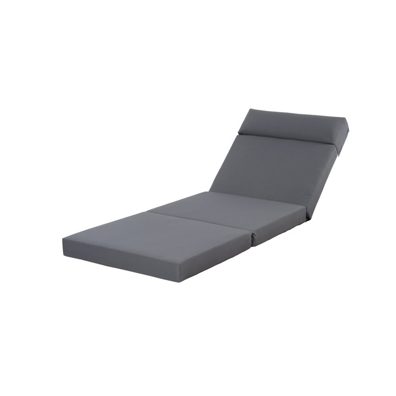 Coussin de chaise longue d'extérieur pliable avec appui-tête Mara, Gris
