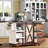 Kitchen Island With Drop Leaf, Barn Door, Power Outlet, And Spice Rack-1148251737