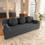 Canapé 2 places en velours côtelé 71 po, gris foncé, modulable et sans structure, avec assises profondes, format appartement, comprend 3 coussins et des poches latérales, aucun assemblage requis-1933067410