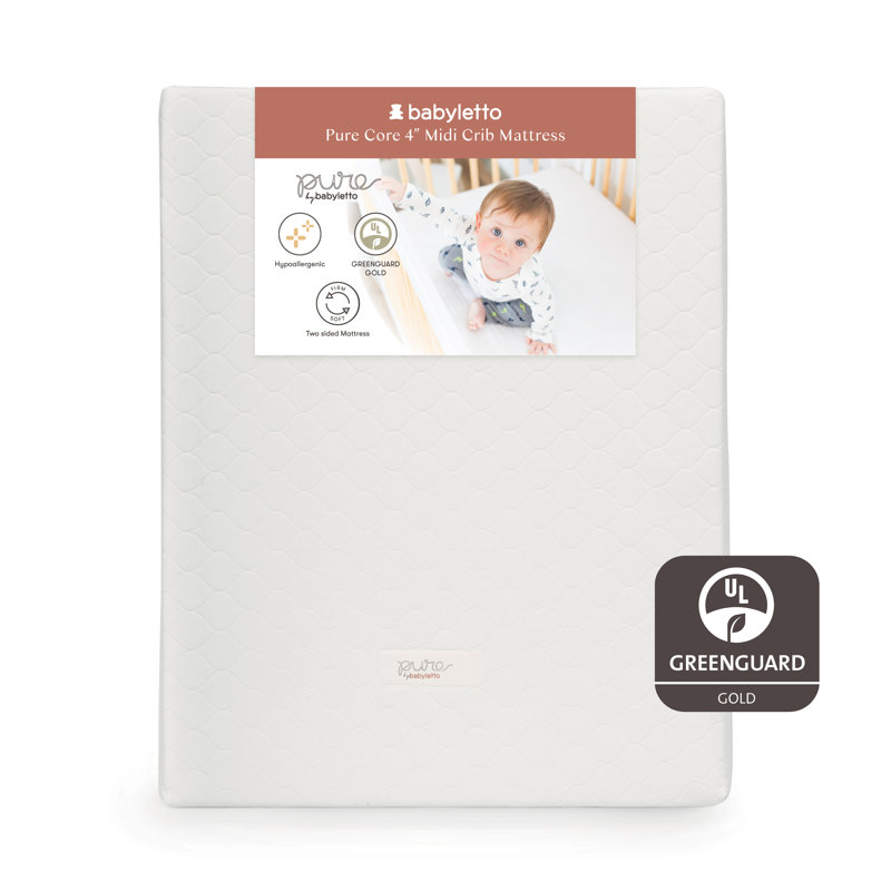 Matelas de lit de bébé Pure Core avec housse imperméable matelassée hybride (léger)