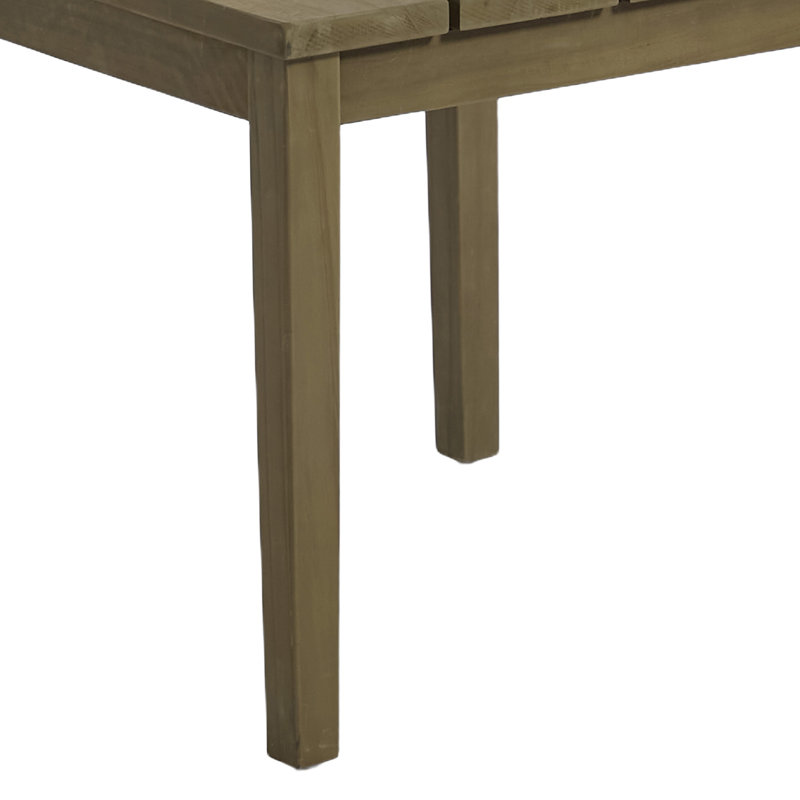 Junco Outdoor 20.6" W Modern Solid Wood Teak Side Table, Brown