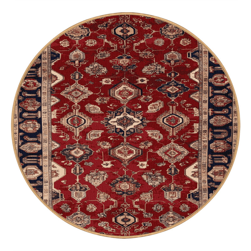 Tapis brun lavable à la machine, Rond 4 pi