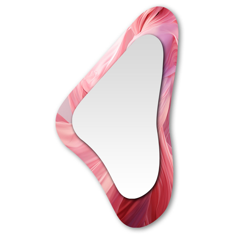 «Pink Radiant Dusk Dream III - Abstract Collages», miroir mural asymétrique moderne