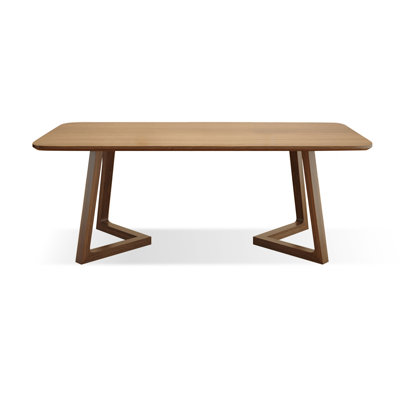 Brown Rectangular Solid Wood Dining Table