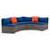2 Piece Rattan Sectional Seating Group with Cushions