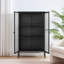 Natinal Metal & Fluted Glass Display Cabinet - Sleek Modern Design