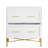 31.49" Modern White & Gold 2-Drawer Lateral File Cabinet