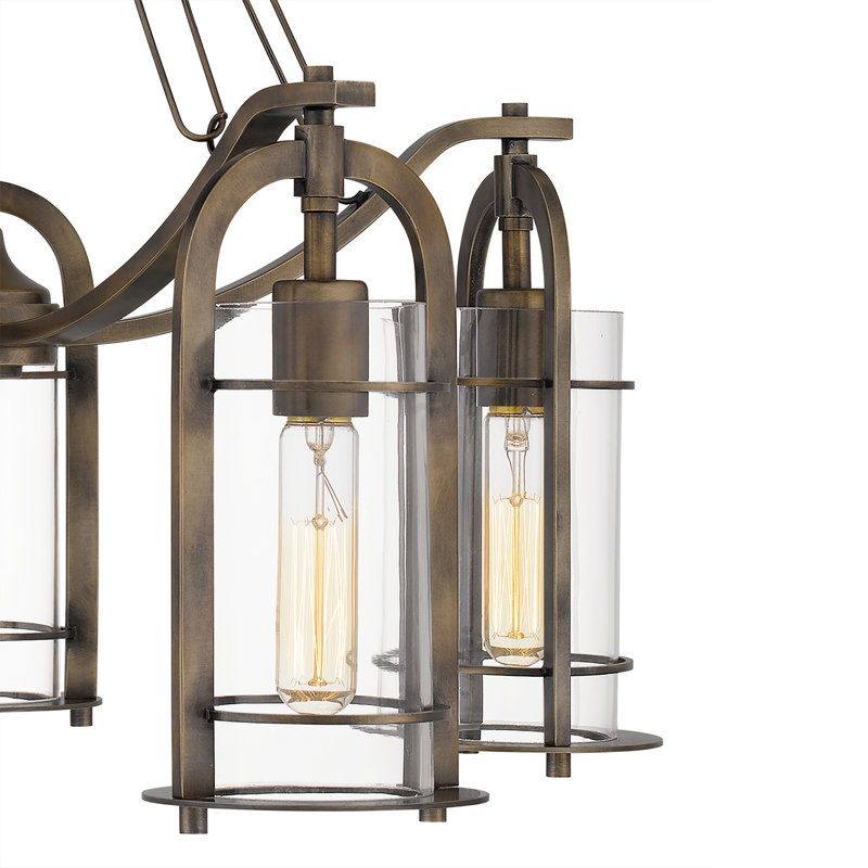 Hailah 5 - Light Steel Dimmable Cylinder Chandelier