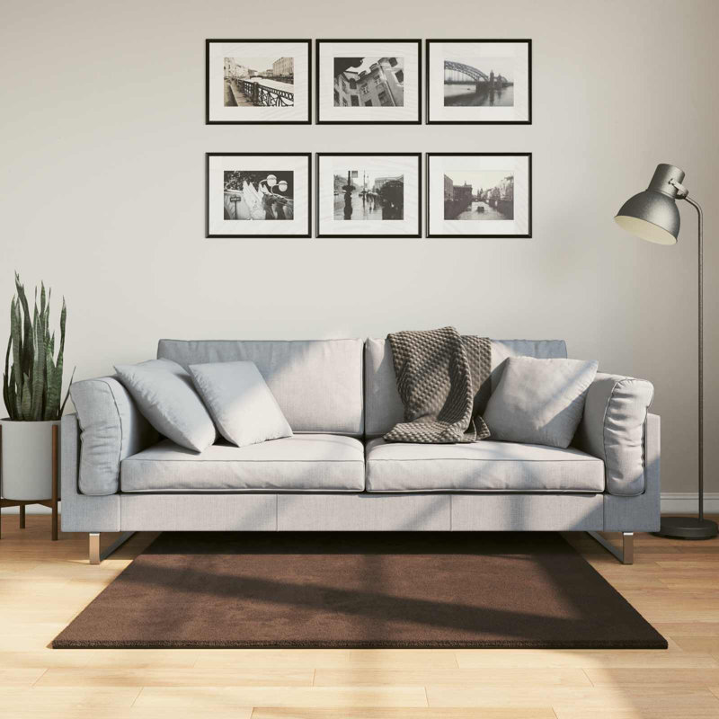 Modern Indoor Rug, Brown, Square 120 cm