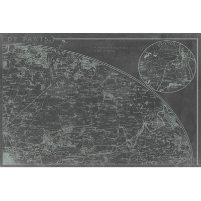 Map of Paris Grid II by Vision Studio - Graphic Art