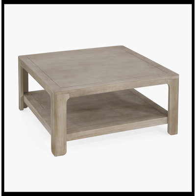 Table basse carrée avec rangement, frêne clair