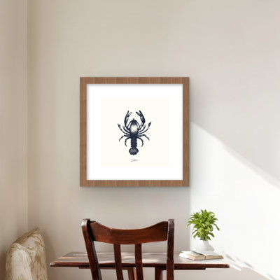 Blue Lobster Bathroom Marine Print - Framed Matted Decor