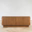 Ensemble de meuble télé et de table basse de salon 2 pièces, pour téléviseur de 70 po ou moins, console média cannelée et table de rangement ronde de style campagne moderne-132435007