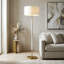Lampe sur pied 62 tons bicolore avec abat-jour tambour en laiton blanc mat Olie-1416224422