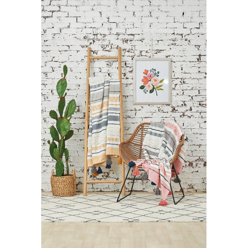 Barton Multicolor Cotton Throw with Tassels