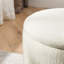 Repose-pieds rond avec rangement en chenille beige, compartiment caché 2 places, surface, tabouret tambour-2129277907