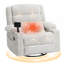 Fauteuil à bascule pivotant électrique surdimensionné de 109 cm (42,9 po) de largeur pour chambre d'enfant, fauteuil inclinable avec fonction massage et chauffage, ports USB et Type-C.-1830680155