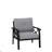 Set Of 2  All-Weather Metal Armchairs, Black Frame With Gray Cushions-182209575-182209574