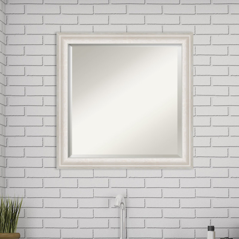 Reshard Wall Mirror, White Wash Silver, 24" x 24"