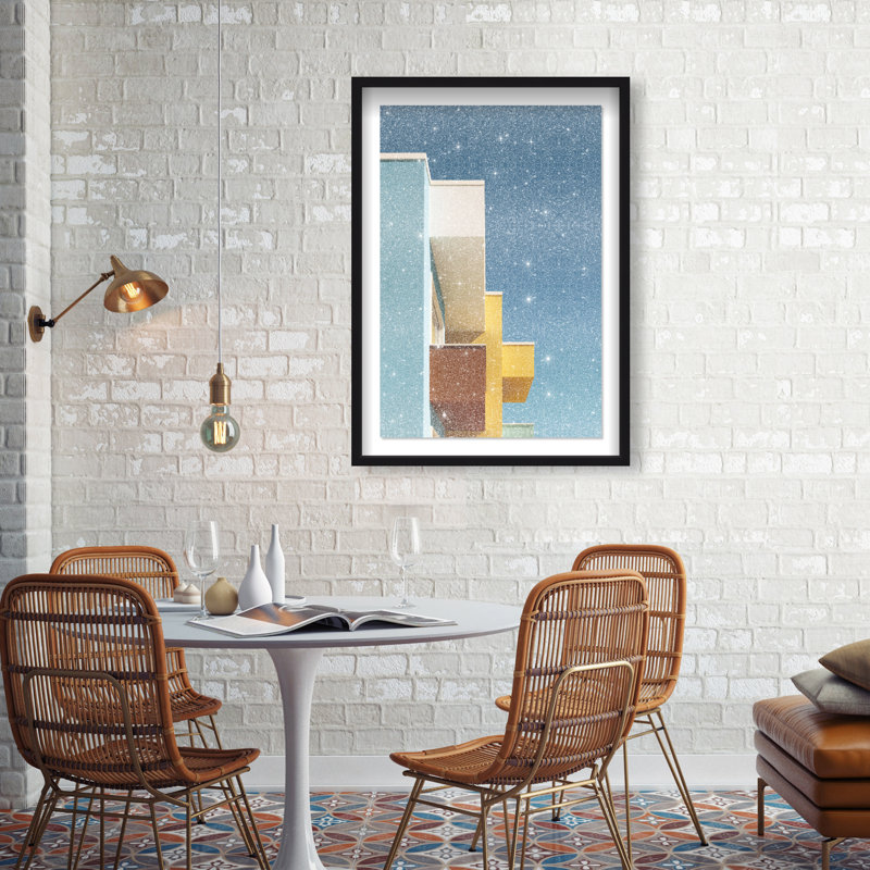 Orthogonal Sky View Framed Graphic Art, 16.5"H x 11.5"W, Black Shadowbox